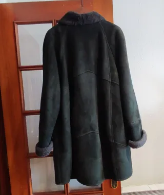 Chaquetón piel verde oscuro