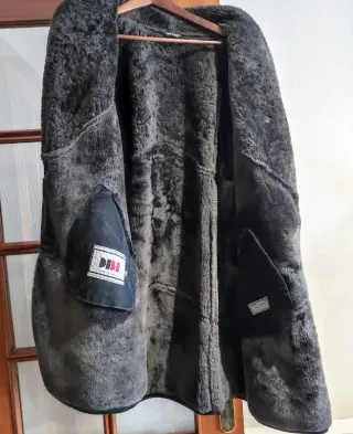 Chaquetón piel verde oscuro