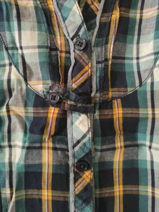 Camisa cuadros Bsk azul y verde