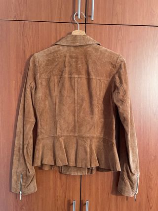 Chaqueta de ante marrón mujer