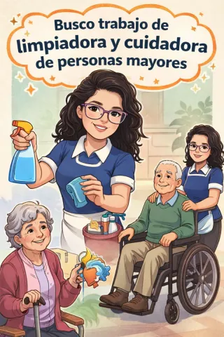 Limpiadora o cuidando personas mayores