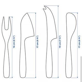 Set 4 Cuchillos para Queso IKEA TILLAGD Dorado