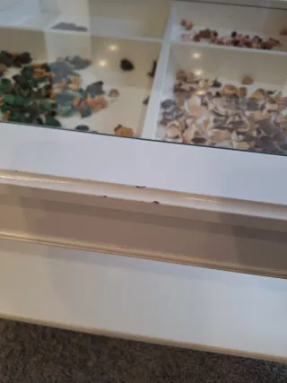 Mesa centro lacada en blanco.