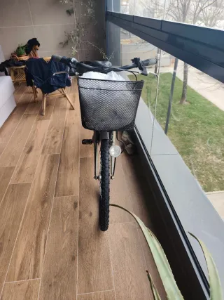 Bicicleta Orbea con cesta y portaequipajes