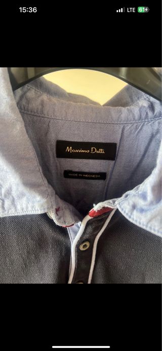Camisa Polo Massimo Dutti Azul Talla M