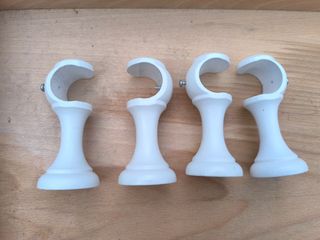 Soportes Cortina Madera Blancos