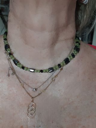 Bracciale/collana magnetico nero e verde