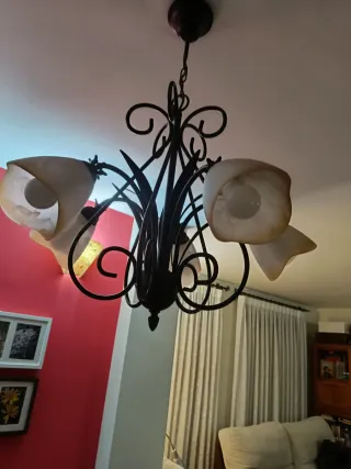 Lámpara de techo metal y cristal