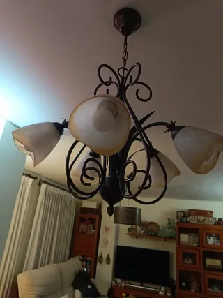 Lámpara de techo metal y cristal