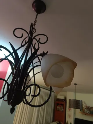 Lámpara de techo metal y cristal