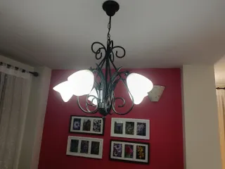 Lámpara de techo metal y cristal