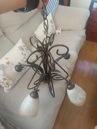 Lámpara de techo metal y cristal