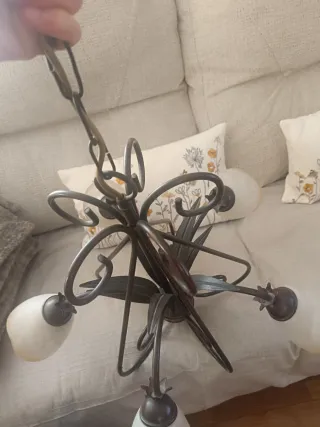 Lámpara de techo metal y cristal