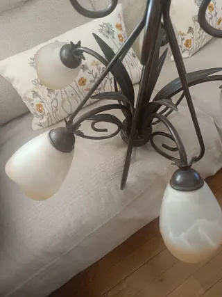 Lámpara de techo metal y cristal