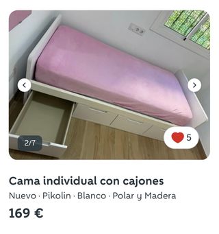 Cama individual Pikolin con cajones