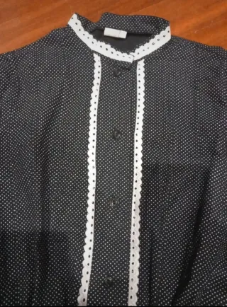 Traje aldeana puntos blanco y negro