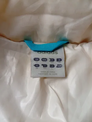 Adidas Cream Puffer Jacket - Real Down - Size M