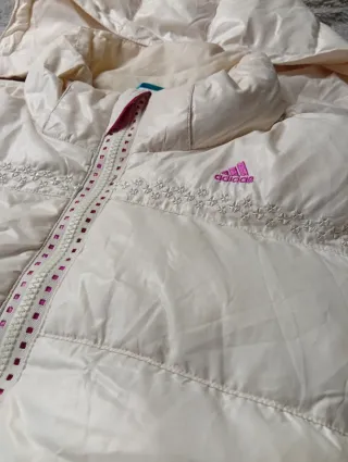 Adidas Cream Puffer Jacket - Real Down - Size M
