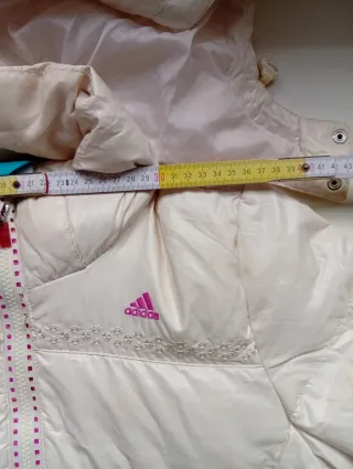 Adidas Cream Puffer Jacket - Real Down - Size M