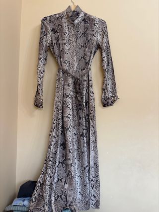 Vestido largo estampado animal print