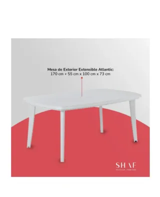 Mesa Comedor Extensible Exterior Blanca