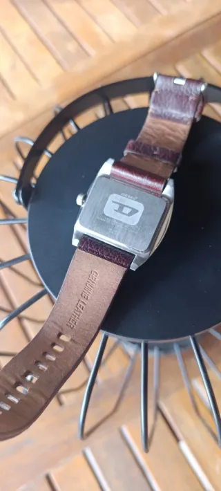 Reloj Diesel Vintage Cuero Marrón y Plata