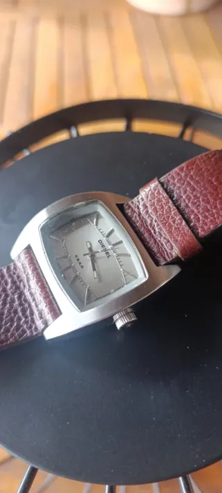 Reloj Diesel Vintage Cuero Marrón y Plata