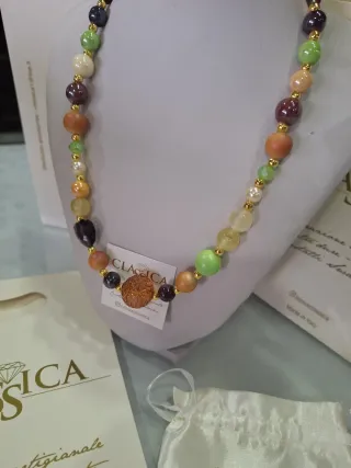 Collana ceramica e cristalli