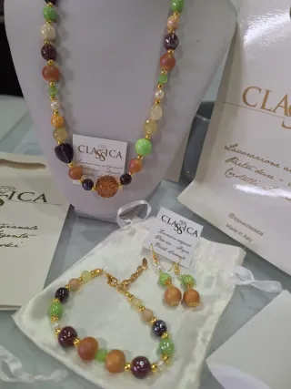 Collana ceramica e cristalli