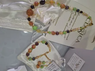 Collana ceramica e cristalli