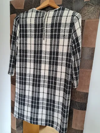 Vestido cuadros blanco y negro