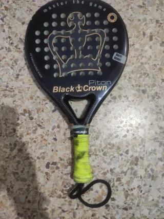 Pala de pádel y Funda,Black Crown, pitón
