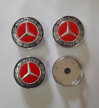 Tapas Centro Llantas Mercedes 60mm Rojo