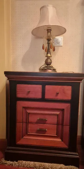 Dormitorio completo madera oscura y clara