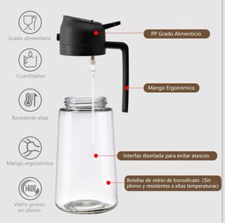 2 en 1 Dispensador y Spray Pulverizador de Aceite