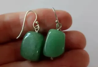 Conjunto plata y jade: collar y pendientes