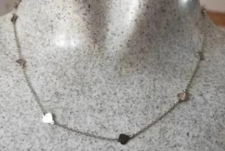 Conjunto plata y jade: collar y pendientes