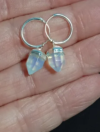 Pendientes Plata Ley piedra opalina