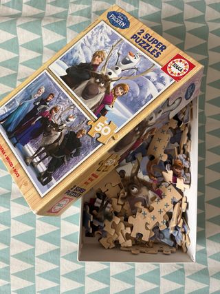 2 Puzzles Disney Frozen Educa Madera 50 Piezas