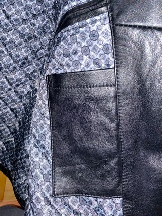 Chaqueta piel negra hombre