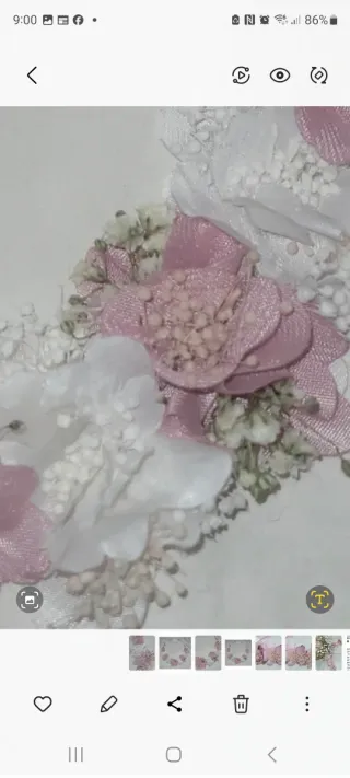 Corona Comunión Flores Rosa y Blanca