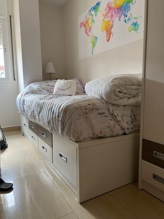 Dormitorio individual: cama y armario