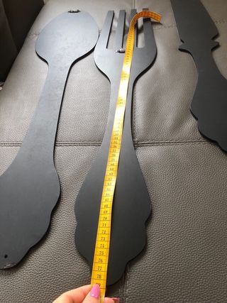 Posate decorative nere in legno