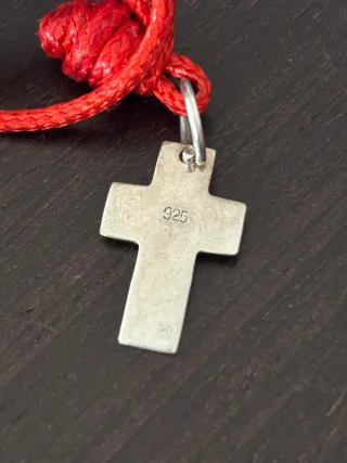 Pulsera Rosario Plata y Rojo