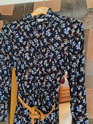 Vestido largo floral negro