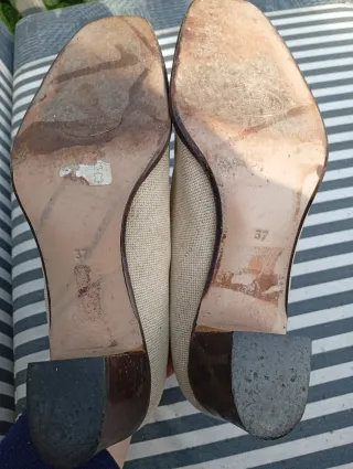 Décolleté Church's tela e pelle beige