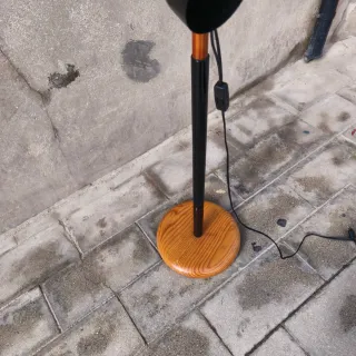 Lámpara Pie Vintage Nórdica Madera dos focos