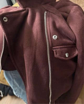 Giacca scamosciata bordeaux Nuova