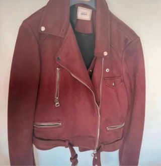 Giacca scamosciata bordeaux Nuova