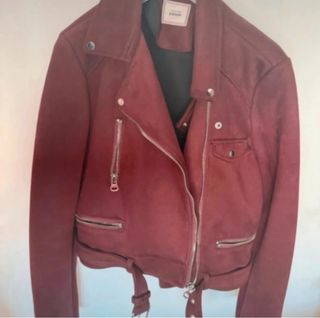 Giacca scamosciata bordeaux Nuova